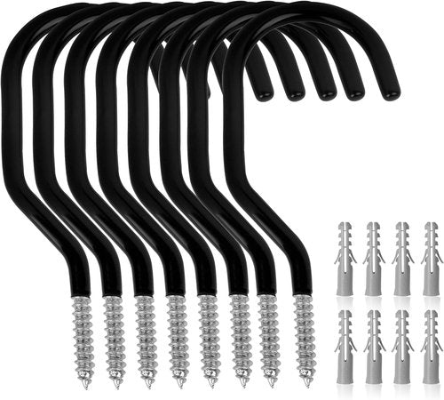 GURADESIGN Heavy Duty Bike Hooks - 8-Pack, 100 LBS Capacity, 6 Inch for Garage Wall & Ceiling