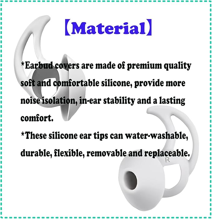 CYADCI 3 Pairs Earbuds Replacement Tips Large，Silver Earbud Tips ，Silicone Eartips Compatible with Bose QuietComfort and Sport Earphones