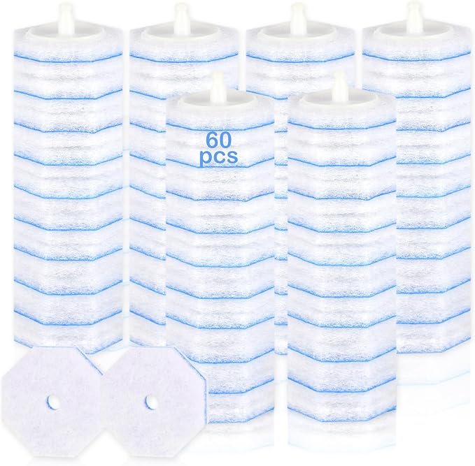 60 Count Disposable Toilet Wand Refills for Toilet Wand, 5X Cleaning Power Scrubber Refill, Bathroom Cleaning Supplies, No Falling Apart, Fresh Fragrance