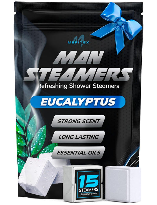 Shower Steamers for Men - 15 Pack Eucalyptus Aromatherapy Shower Steamers, Strong Scent, Long Lasting, Premium Essential Oils, Gifts for Men Relaxation and Sinus Relief