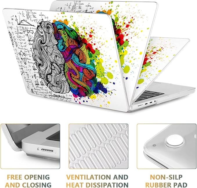 CISSOOK Creative Brain Hard Shell Case for MacBook Pro 14 inch Case 2026 2025 2024 2023 2022 2021 Release A3434 A3401 A3112 A3185 A2992 A2918 A2779 A2442, Brain Cover for MacBook Pro 14 M1 M2 M3 M4 M5
