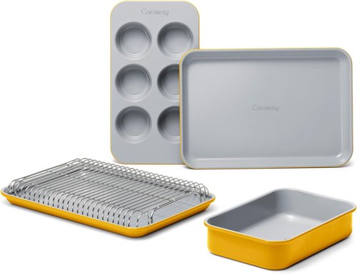 Caraway Mini Bakeware Set - Non-Stick, Non-Toxic Ceramic Coating - Compact Pans for Small Kitchens - Marigold