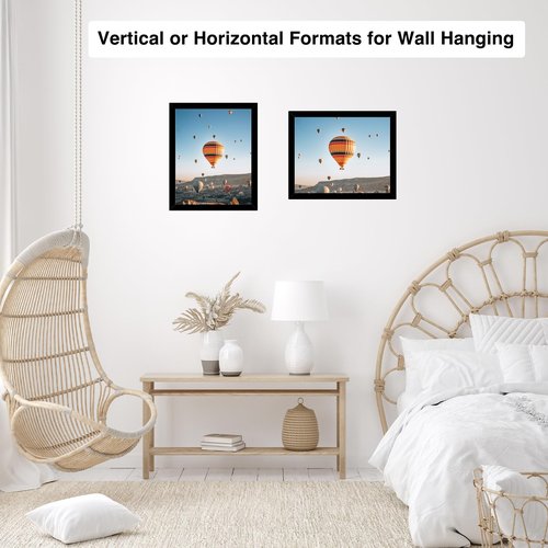JCJMY 8.5x12 Picture Frame Black for Wall Hanging or Tabletop, Wall Mounting Horizontally or Vertically, 8.5 x 12 Wall Gallery Poster Photo Frame with Shatter Resistant Plexiglass, Black