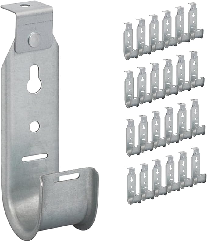 ICC Ceiling Mount J Hook 1-5/16" Without Retainer Clip – Galvanized Steel Cable Management Hooks for Hanging Cable - Rust-Resistant, EIA and TIA Compliant - 1-5/16 Inch 25 Pack