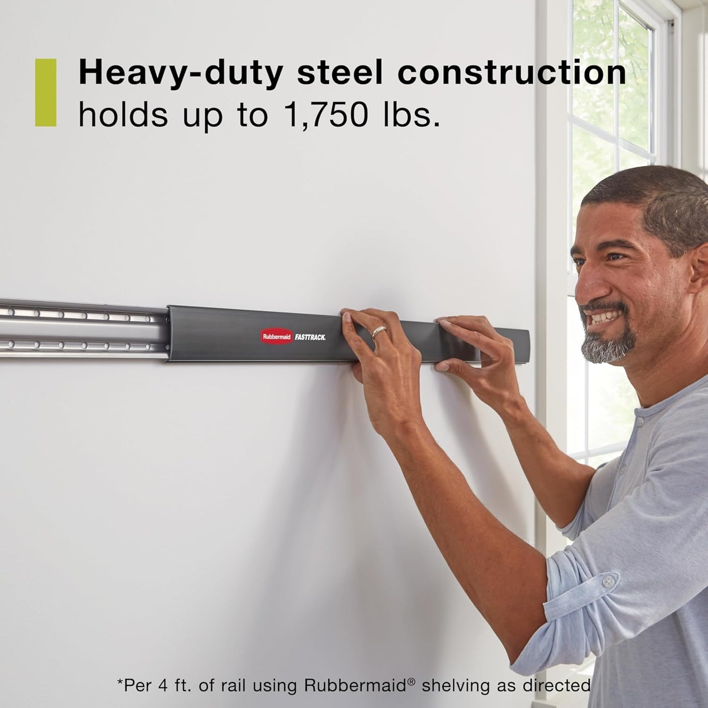 Rubbermaid FastTrack Bike Storage Kit - Heavy Duty 3-Piece Rail Hook Organizer for Garage & Shed