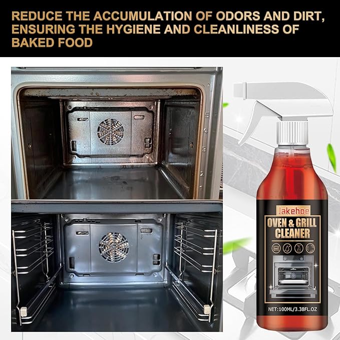Oven and Grill Cleaning Spray – Dissolves Grease in 5 Minutes, No Scrubbing Required, Removes Odors, Eliminates Thick Grease & Build Up, Grease Remover, 3.38 Floz (4pcs)