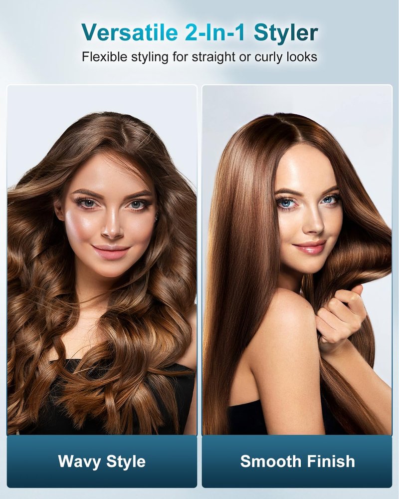 7MAGIC Hair Straightener - 1 Inch Titanium Ceramic Flat Iron | Professional 2-in-1 Styling Tool for Smooth, Shiny Hair