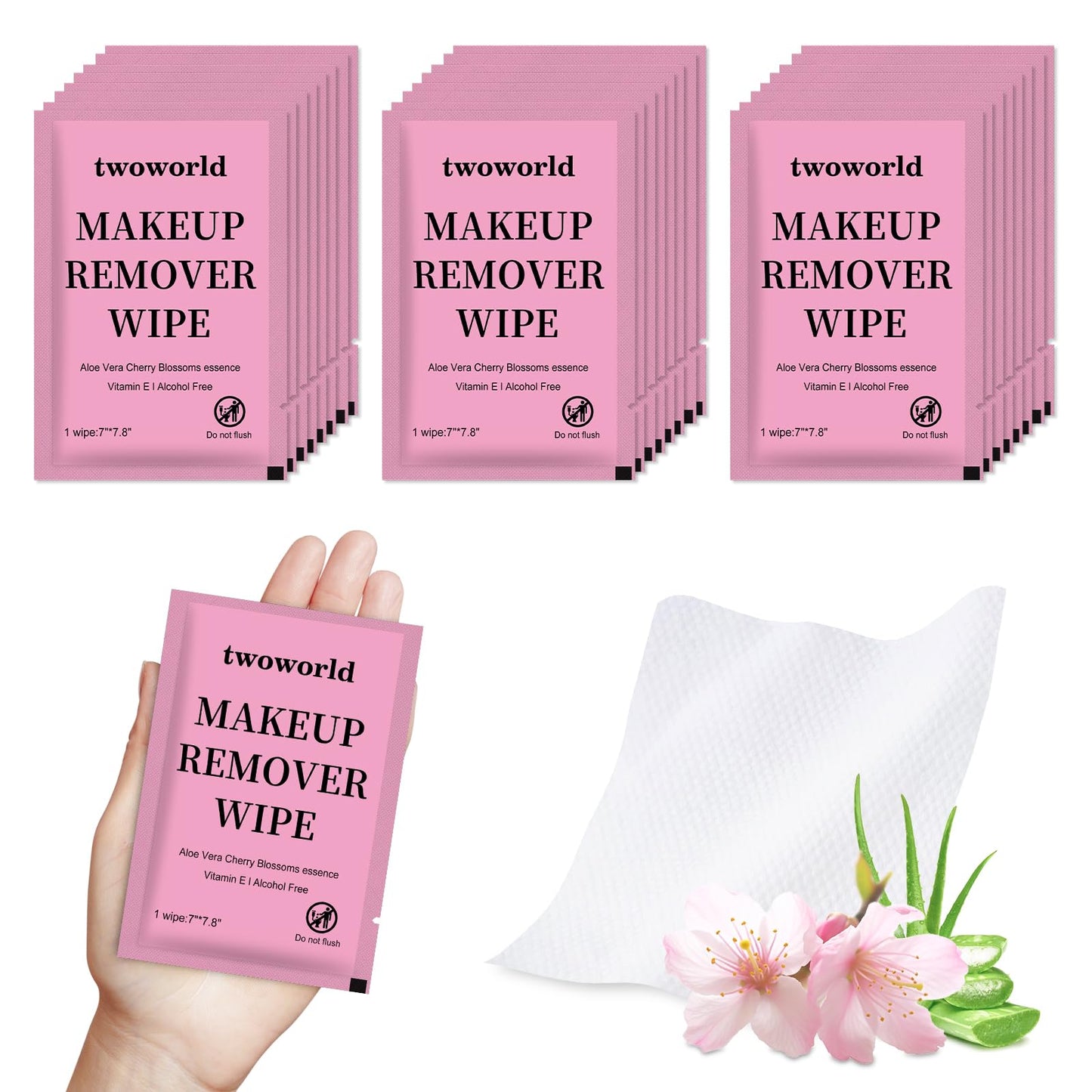 100 Makeup Remover Wipes Bulk Individually Wrapped Travel Makeup Wipes