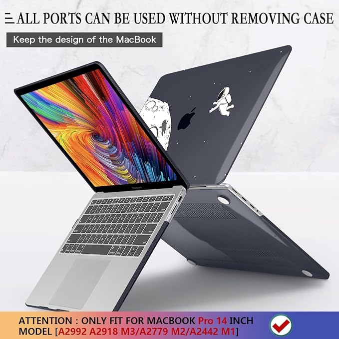 CISSOOK Case for MacBook Pro 14 Inch M5 M4 M3 M2 M1 Chip 2026 2025 2024 2023 2022 2021 Release Model A3434 A3112 A3185 A3401 A2992 A2918 A2779 A2442, Hard Shell Cover for MacBook Pro 14 - Astronaut