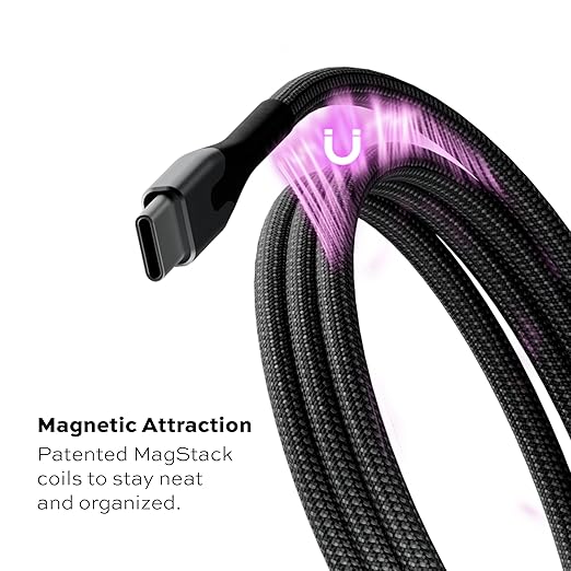 Statik MagStack Pro USB C to USB C Cable, Clutter-Free Magnetic Type C Charger Fast Charging Cord, Magnetic Charging Cable, Compatible with iPhone, iPad & Android, 100W 6FT, 3-Pack