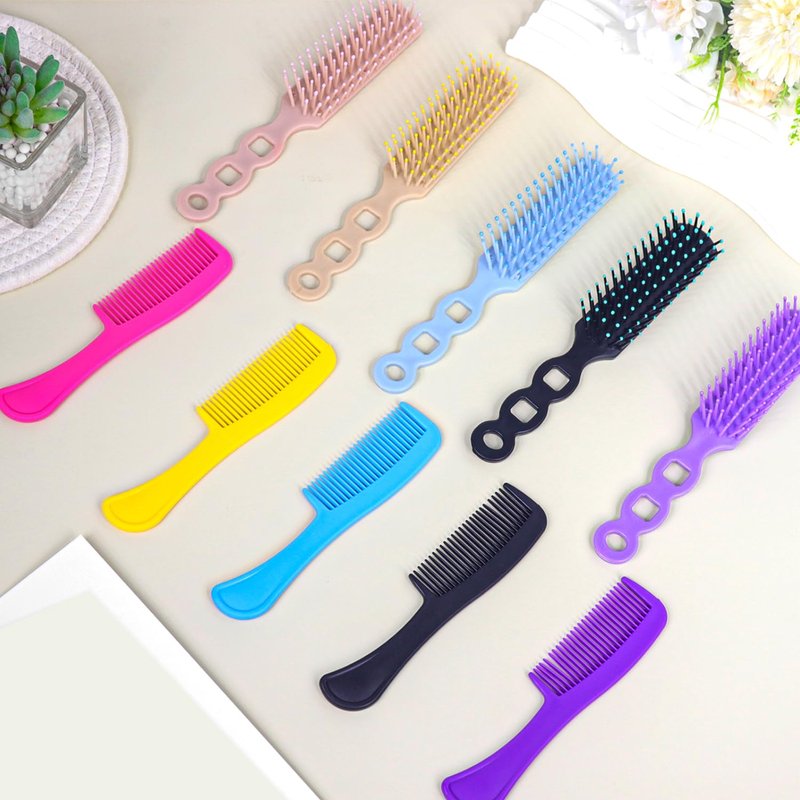 Gisdo 50 Pcs Hair Brush and Comb Set in Bulk for Homeless Individually Wrapped, Bulk Comb Brush Hairbrush for Women Kids Hotel Homeless Charity (Bright Color)