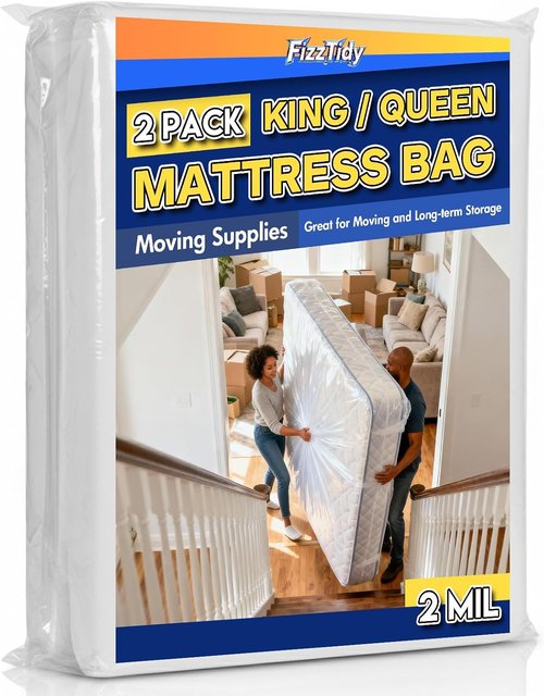 Mattress Bags for Moving & Storage by [Brand Name] - Waterproof, Tear-Resistant, 107" x 78" x 14" for King/Queen Size