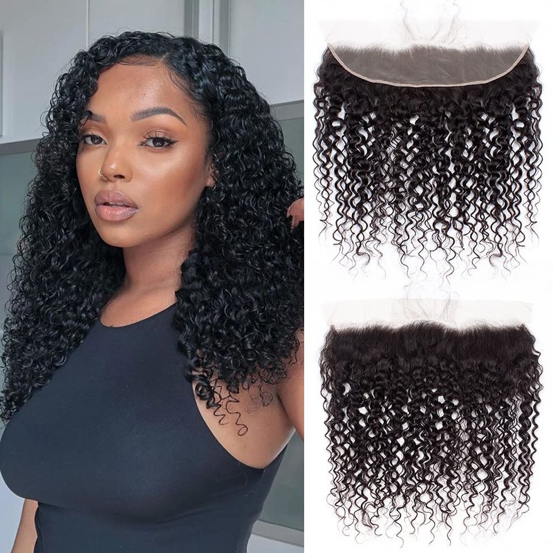 5x5 Closure Deep Wave Regular HD Lace Closure, 200% Density, 12A Brazilian Virgin Human Hair Closure Pre Plucked with Baby Hair Natural Black 12 Inch