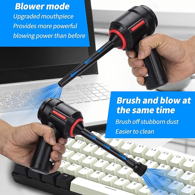 Meudeen Air Duster - Computer Vacuum Cleaner - for Keyboard Cleaning - Cordless Canned Air - 110000RPM Powerful PC Cleaner(Air-01)