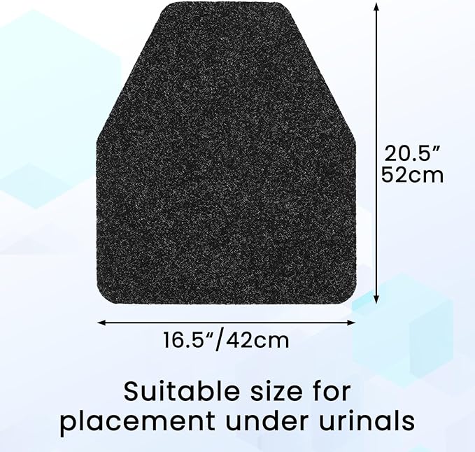 12 Pack Commercial Urinal Mats, Non-Slip Urinal Floor Mat for Men's Bathroom, Washable Rubber Urinal Pads for Business Bathroom