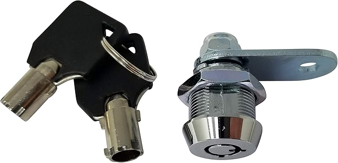 Admiral Locks Tubular Cam Lock, Keyed Alike Removable Key RV Compartment Storage Lock Cabinet Locks (Chrome Pack of 2, 5/8 Inch 90°)