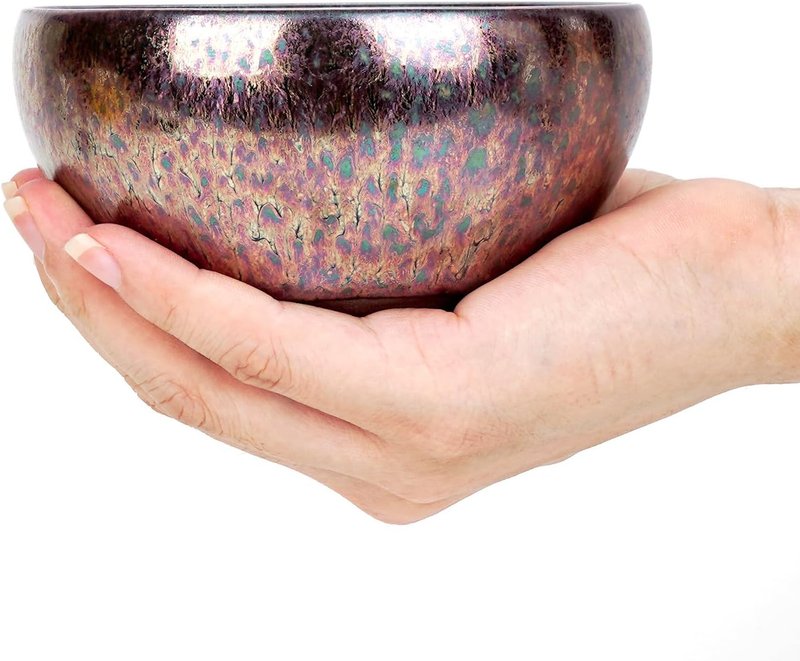 Ceramic Shaving Bowl for Men - Jian Zhan Glaze Wet Shave Mug | Purple Lathering Bowl