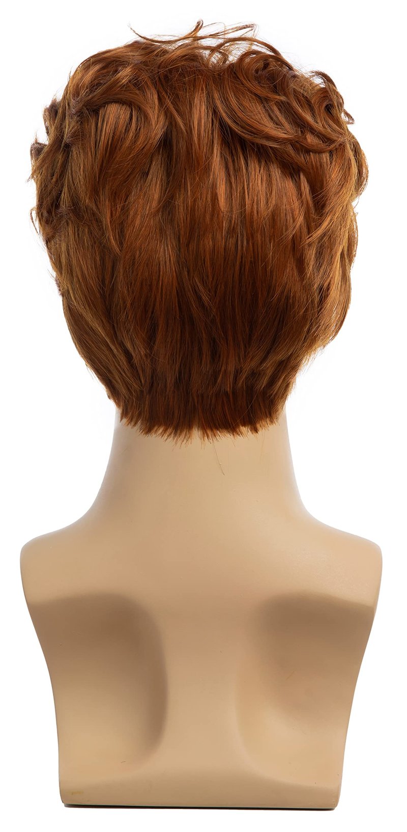 Beweig Men Wigs Short Orange Wig Synthetic Heat Resistant Natural Halloween Cosplay Hair Wig