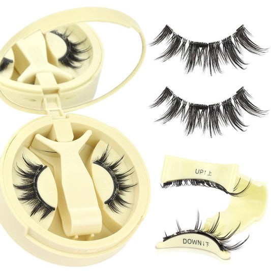 Ahrikiss Magnetic Eyelashes 1 Pair Reusable Magnetic Lashes with Applicator Manga Lashes Natural Look No Glue Needed Lash Kit Wispy Anime False Eyelashes with Magnets (M01)
