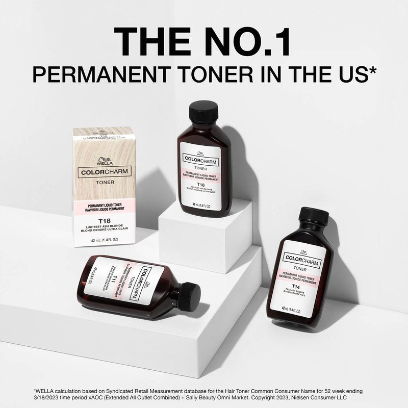 COLORCHARM Permanent Liquid Toners| Neutralize Brass| Free of Parabens| Vegan| T19 Pearlescent Blonde| 1.4 Fl Oz