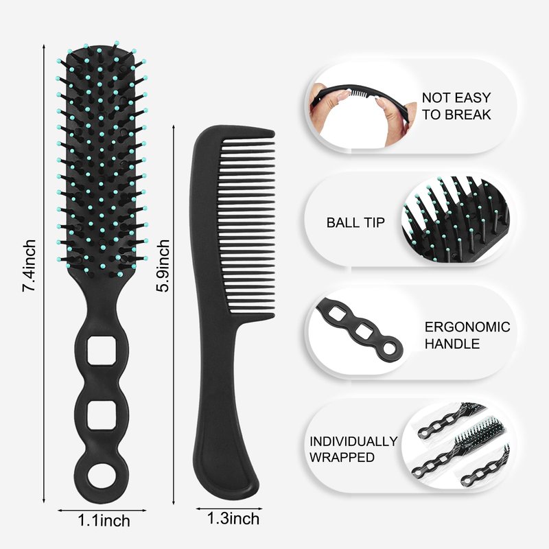 Gisdo 50 Pcs Hair Brush and Comb Set in Bulk for Homeless Individually Wrapped, Bulk Comb Brush Hairbrush for Women Kids Hotel Homeless Charity (Bright Color)