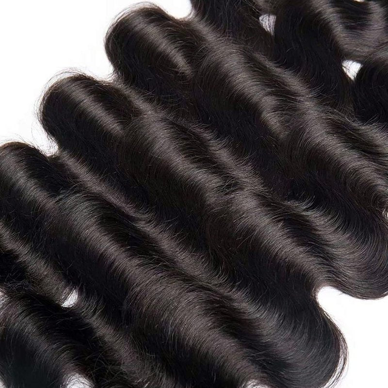 Xddnamei Augfst Virgin Weave Human Hair Bundles 300g 12 14 16 Inch Body Wave Bundles Human Hair Natural Color Inch 12A Unprocessed Sewn In Quick Weave Hair Bundles for Black Women
