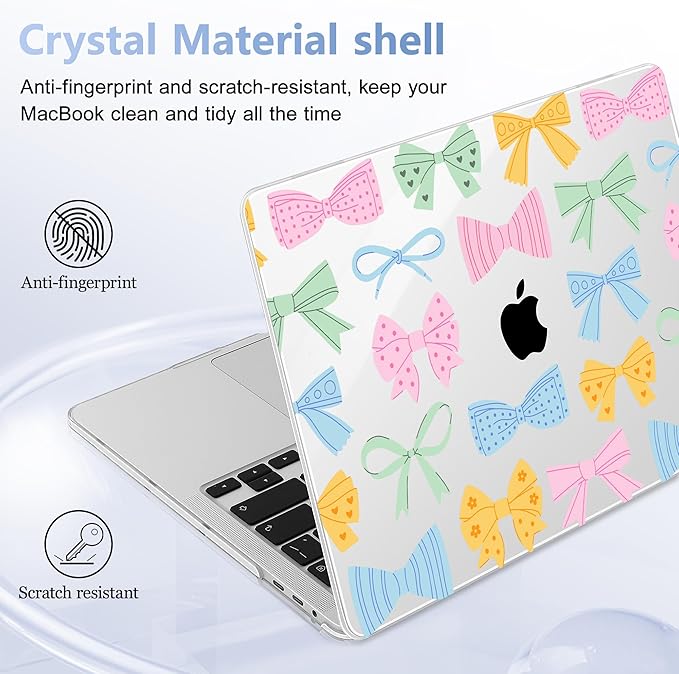 Lepeoac for MacBook Pro 16 inch Case 2019 2020 Release Model A2141, Plastic Hard Shell Cover with Keyboard Cover & Screen Protector for MacBook Pro 16 inch with Touch Bar & Touch ID, Colorful Bow