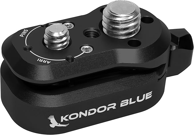 KONDOR BLUE | Mini Lock Quick Release Plate System | NATO Rail, ARRI-Style Anti-Twist, 1/4-20 & 3/8-16 Mounts, Zero Play Locking for Monitors, Arms, Accessories | Raven Black