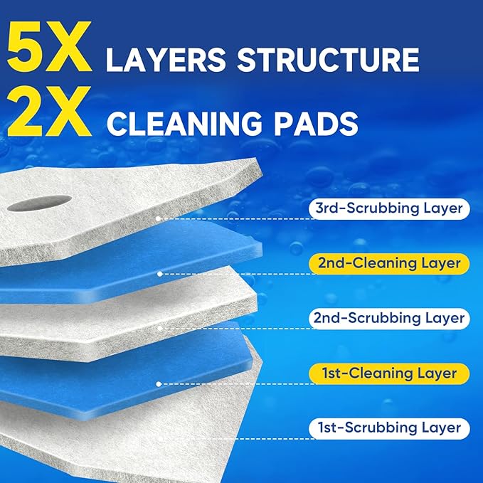 120Ct Aromative Toilet Brush Refills, Toilet Bowl Cleaner Refills, Double-Layer Cleaning Pads Added, Disposable Refill Heads for Toilet Bowl Cleaner Wands，Lemon, Blue Ocean, Lavender （Patented）