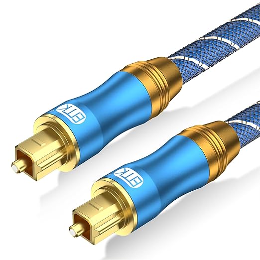 EMK Digital Optical Audio Cable 10Feet/3M Fiber Optical Toslink Cable SPDIF Audio Cable Male to Male Cord for Home Theater, Sound Bar, TV, PS4, Xbox, PlayStation & More