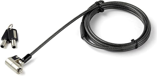 6.5 [2m] 3-in-1 Universal Laptop Cable Lock - Keyed Security Lock for K-Slot, Nano & Wedge Slot Desktop/Laptop - Anti-Theft