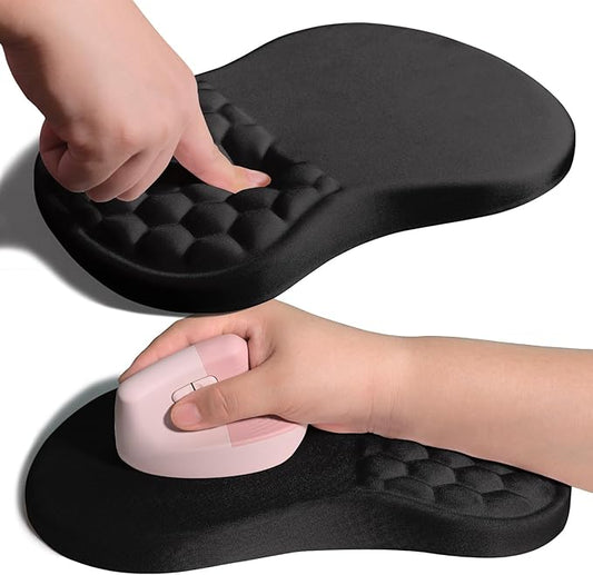 Armanza Ergonomic Joint Wrist Support Mouse Pad with Memory Foam Cushion Massage Bump, Carpal Tunnel Pain Relief Mousepad Slope Design for Wrist Rest, 11.8x7.9 in, Black