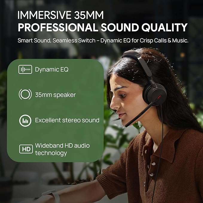 Yealink UH44 Teams Certified USB Wired Headset with 2 Noise Cancelling Mics,Computer Headset for PC,Laptop,Teams,Zoom,Call Center,Home Office,Inline Controls,Comfort Ear Cushions,USB-C/A,Busylight