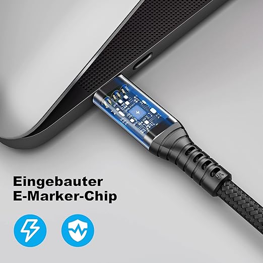 HOTUTUKI 10FT USB-C 3.1 Gen 2 Cable 10Gbps Data Transfer, 60Hz Video Output, 4K Display,100W(5A),USB C Video Monitor Cable 100W PD Fast Charging Compatible with Thunderbolt3 MacBook iPhone 15 iPad