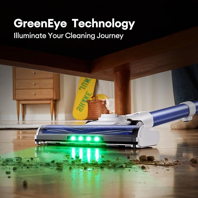 Ultenic U10 Ultra Cordless Stick Vacuum Cleaner, 450W Motor, 30KPa Suction, Max 40mins Runtime, Anti-Tangle Brush, 1L Dustbin Capacity, Stick Vacuum for Home, Pet Hair, Hardwood Floors, and Carpets