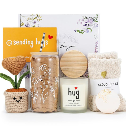 isolune Get Well Gifts Basket for Women - Hugs & Healing Luxury Care Package for Her, Feel Better Soon Gift Baskets - Sympathy and After Surgery Recovery Gifts - Thinking of You