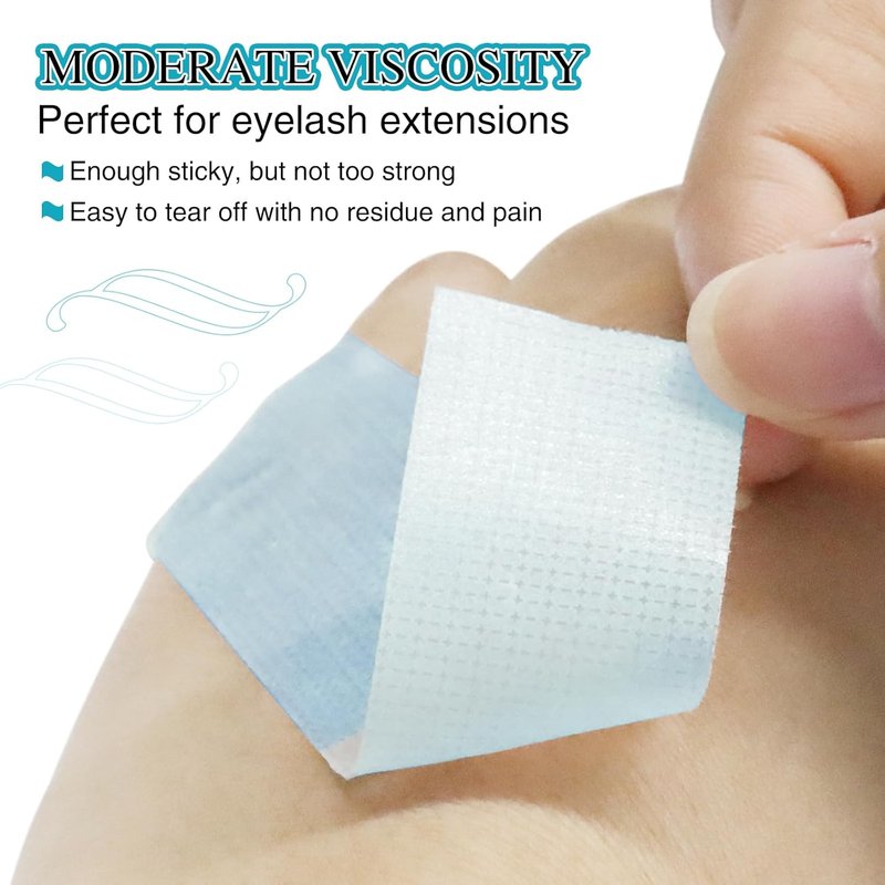 LZM Lash Tape for Eyelash Extensions - Silicone Gel, Latex-Free, Sensitive Skin | 1in x 4yd, 2 Rolls Blue