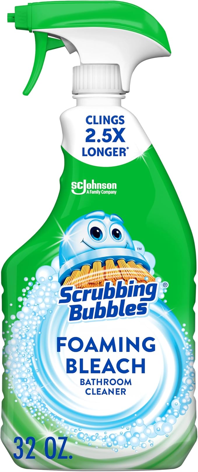 Scrubbing Bubbles Foaming Bleach Bathroom and Shower Cleaner Spray, Helps Erase Mold & Mildew, 32oz (Pack of 8)