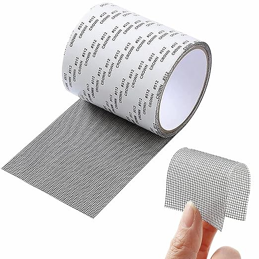 ANTFEES Extra Wide 4” X 197” (16.5FT) Window Screen Repair Tape Kit, Strong Adhesive Fiberglass Covering Mesh Repair Patch Tape for Window Door Tears Holes