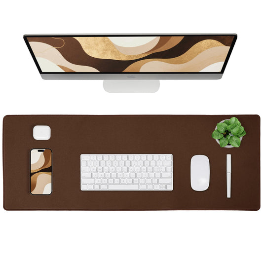 ALOANES Waterproof Mouse Pad with Durable Stitched Edge, Gaming Keyboard, Non-Slip Rubber Base Mouse Mat, Extended Desk pad for Gamer, Office& Home, Brown Mousepad 3XL(35.43"x15.74"x0.12")