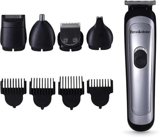 Brookstone Hair & Beard Trimmer Kit - Precision Grooming with Adjustable Combs & Accessories | 14-Piece Set