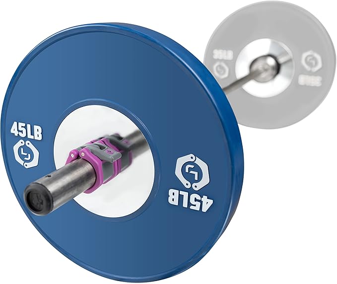 Lock-Jaw Barbell Collars HEX Olympic Barbell Clamps 2 Pcs – Heavy Duty Bar Clamps for 2” & 50mm Olympic Bars – Secure Weight Bar Clamps for Strength Training & Home Gym Accessories – Purple