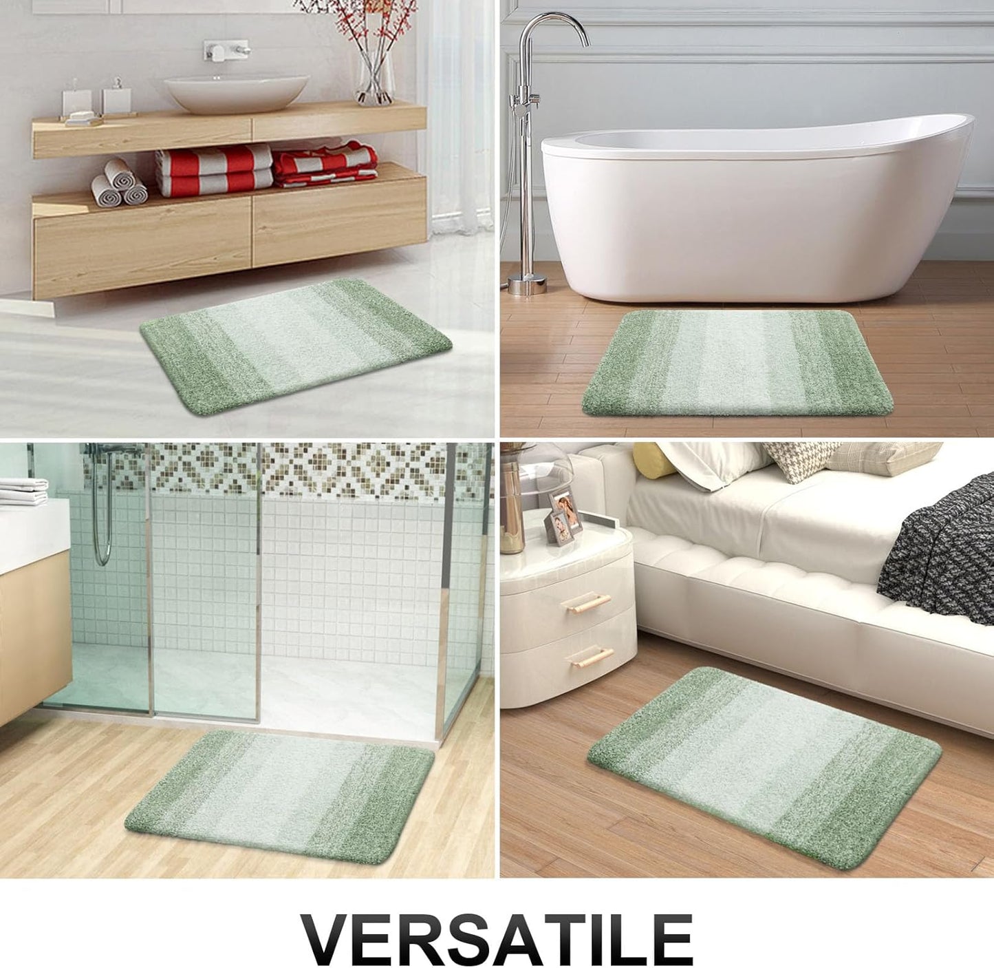 OLANLY Bathroom Runner Rug - Extra Soft Microfiber Mat | Quick-Dry, Washable, 70x24, Sage Green