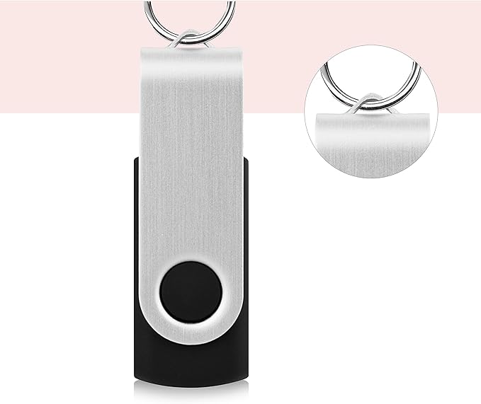 KOOTION 10 X 16 GB USB Flash Drive USB 2.0 Thumb Drive Memory Pen Stick Jump Drive Keychain Design Zip Drives Bulk (Black)
