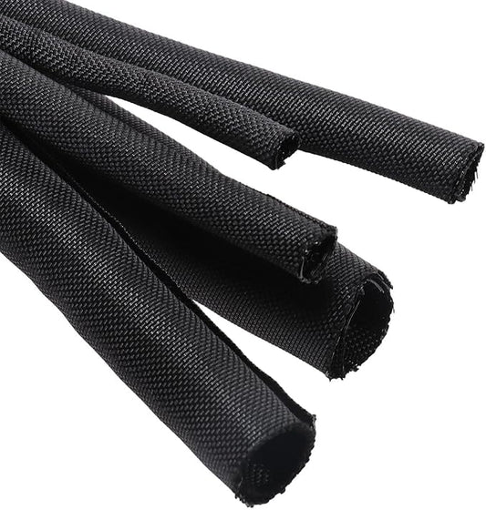 Automotive Wire Sheathing Split Wire Loom Braided Mesh Woven Cable Sleeve for Wires/Cable Cord Protector (1/4" - 18 Feet)
