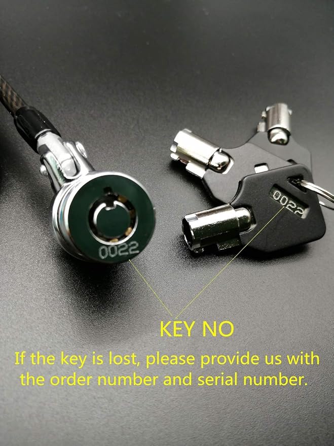 LORADAR Security Retractable Cable Lock Portable Keyed Laptop Lock 5 Keys 8Ft for Monitors, Laptops, MacBooks, Tablets, iPad,Mac mini,(5 Pack Keyed Alike)
