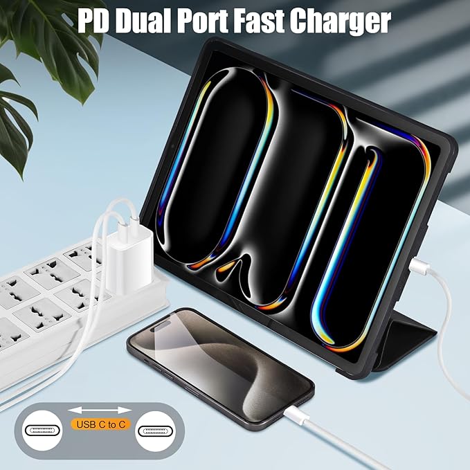 iPhone 17 16 15 Charger Fast Charging,6FT Woven USB C Charger Fast Charging Cord,2Pack Dual Port USB C Chargers Block,Double Type C Chargers for iPhone 17/17 ProMax/17 Air/16 ProMax/16e,15 Pro/15 Plus