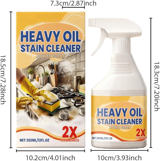 Kitchen Heavy Oil Cleaner Spray, 2026 New All Purpose Kitchens Heavy Oil Cleaning Agent, Grease Remover, All Purpose Kitchen Cleaner for Ovens Stovetops Countertops, for Stubborn Oil Stains (2PC)