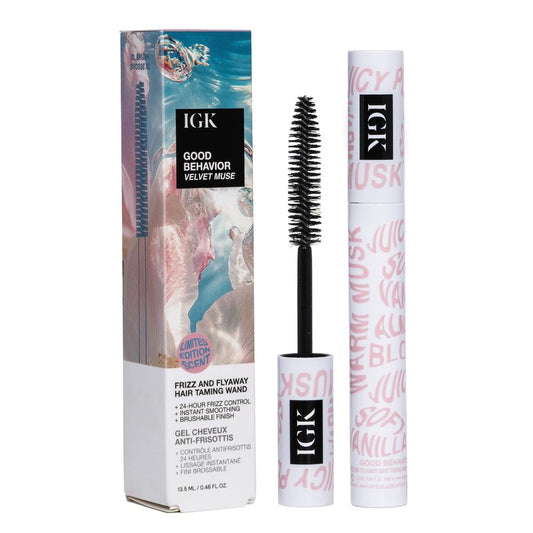 IGK Good Behavior Velvet Muse Frizz and Flyaway Hair Taming Wand - On-the-go styler with 24-Hour frizz control, 0.46 FL Oz