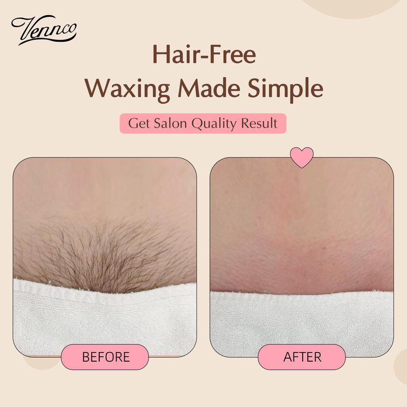 Vennco 2.5lb Cream Hard Wax Beads, Premium Coconut-Infused Hair Removal Wax for Full Body - Ideal for Brazilian, Bikini, Legs, Arms, Chest, and Back